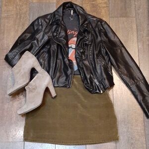 JCREW Green crushed velvet mini skirt